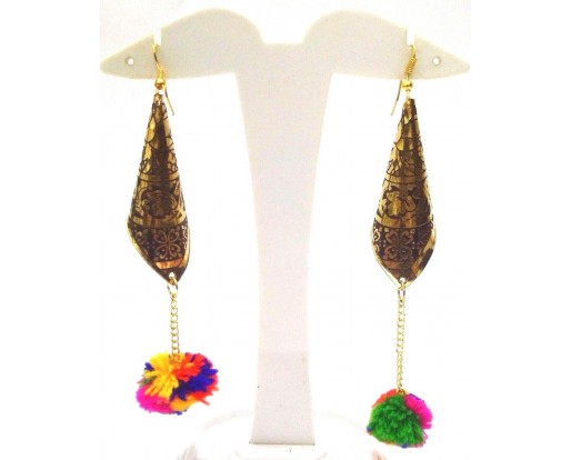Pompom Pompon Earrings Jewelry Soft Drop Long Dangle Hook Boho Chic Pom pom AE51